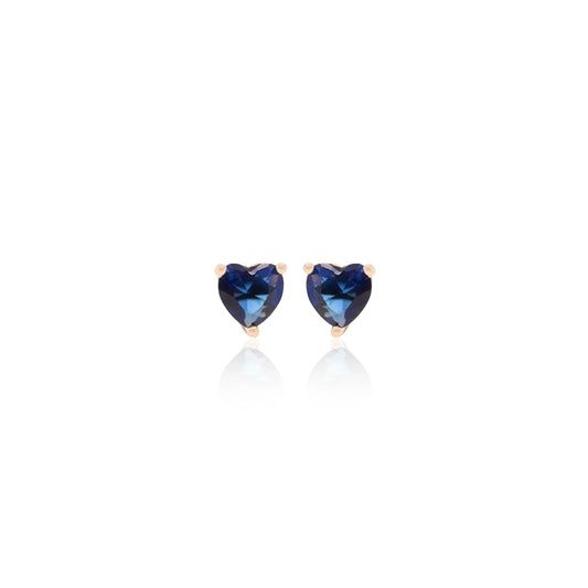 Sapphire Crystal Two Hearts Earrings