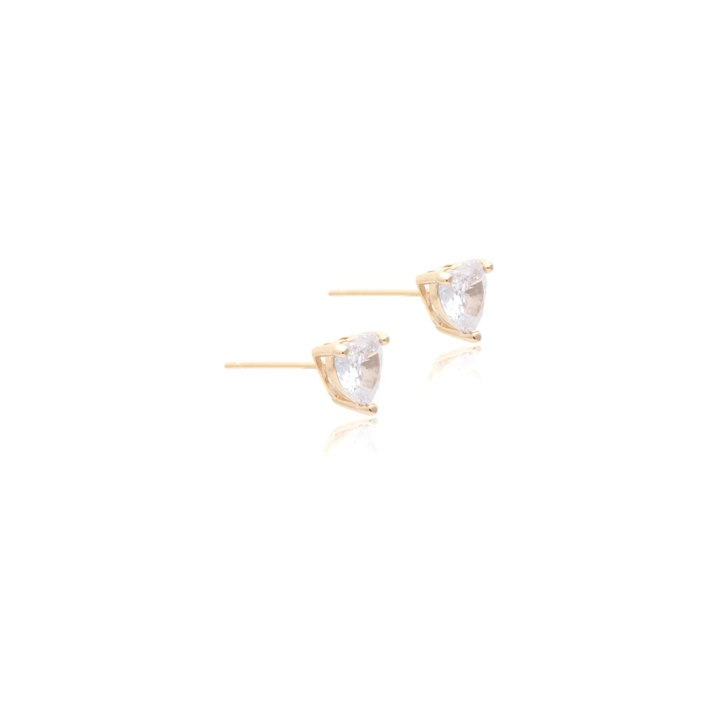 White Zirconia Hearts Earrings