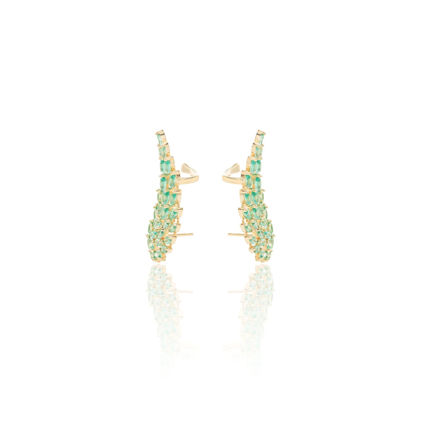 Paraiba Navetes Crystal Wings Ear Cuff Earrings
