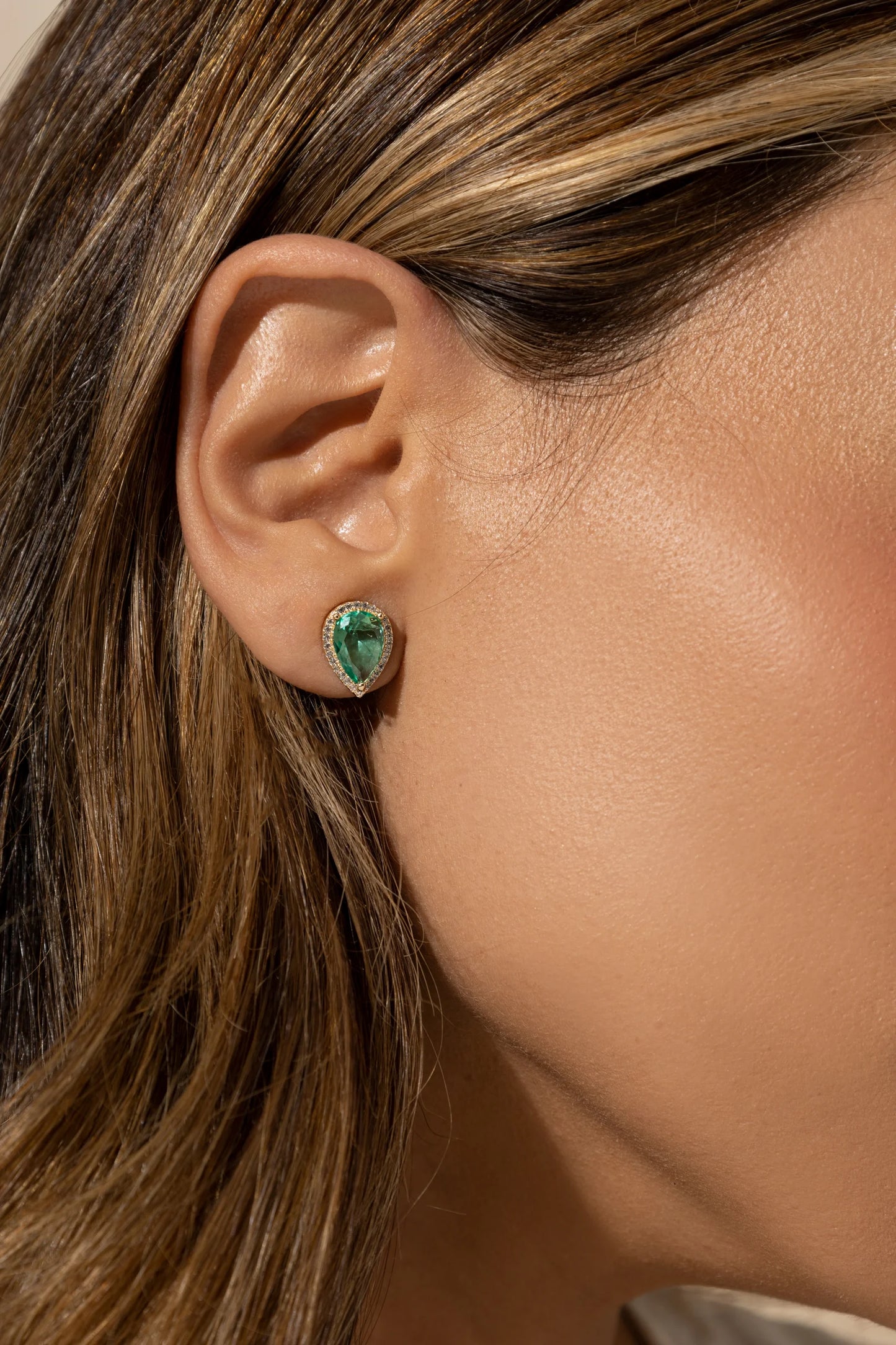 Paraiba Crystal & White Zircon Drop Earrings