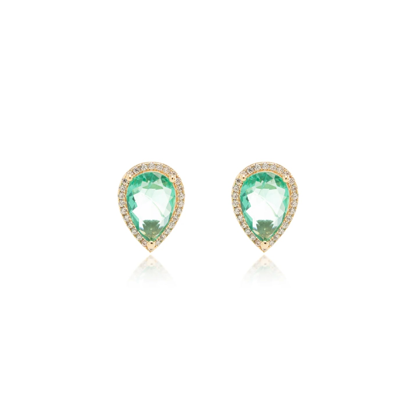 Paraiba Crystal & White Zircon Drop Earrings
