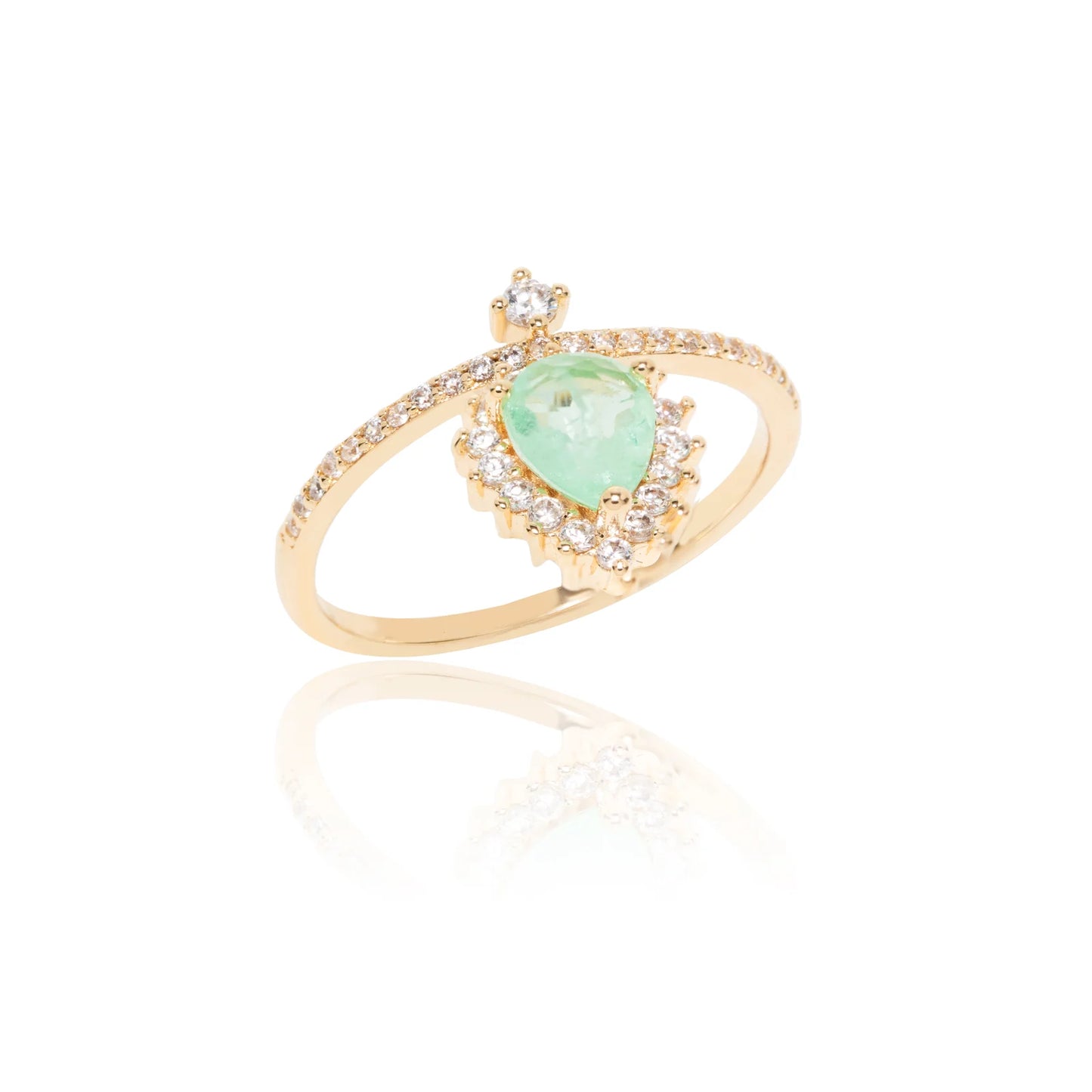 Colombian Emerald Fusion & White Zircon Ring