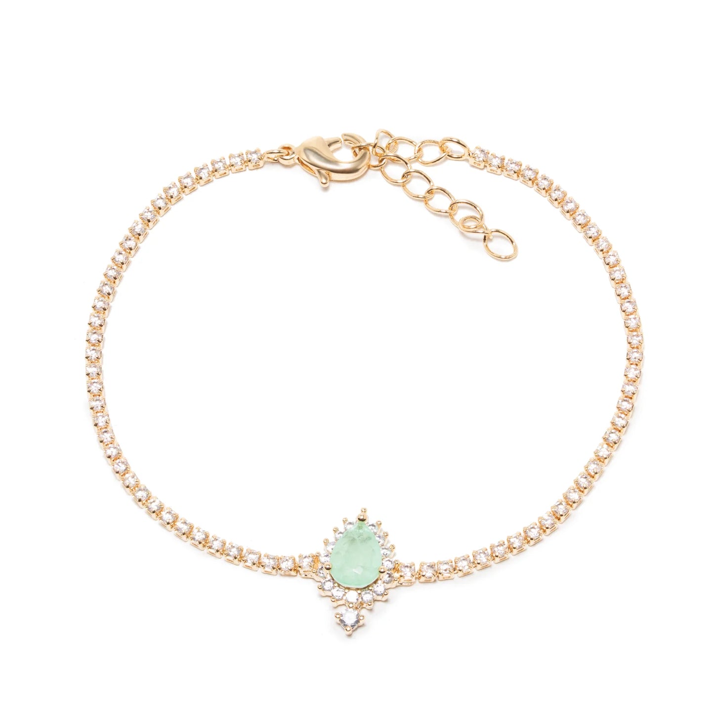 Colombian Emerald Fusion & White Zircon Bracelet