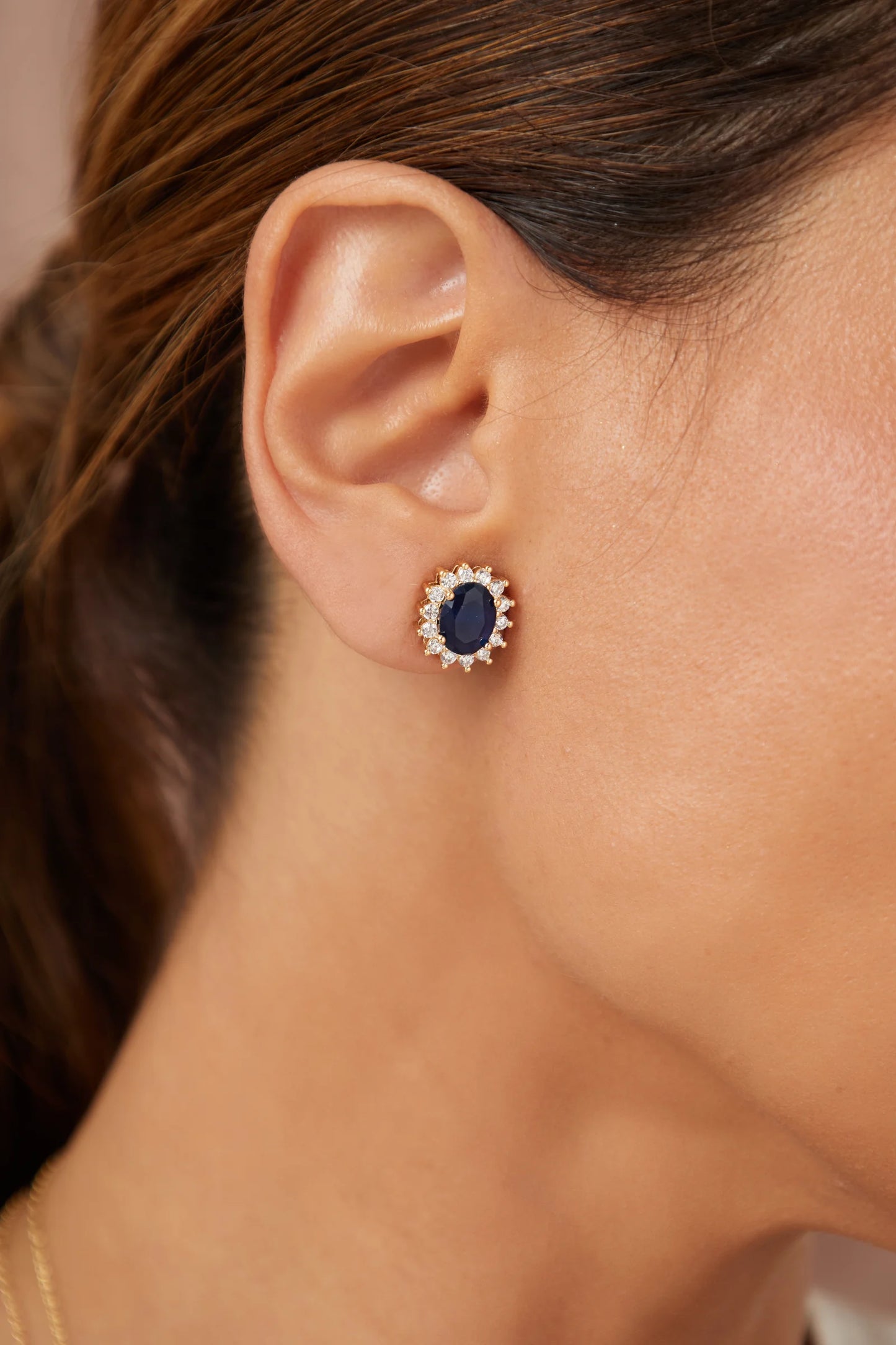 Sapphire Crystal & White Zircons 55 cm Earrings