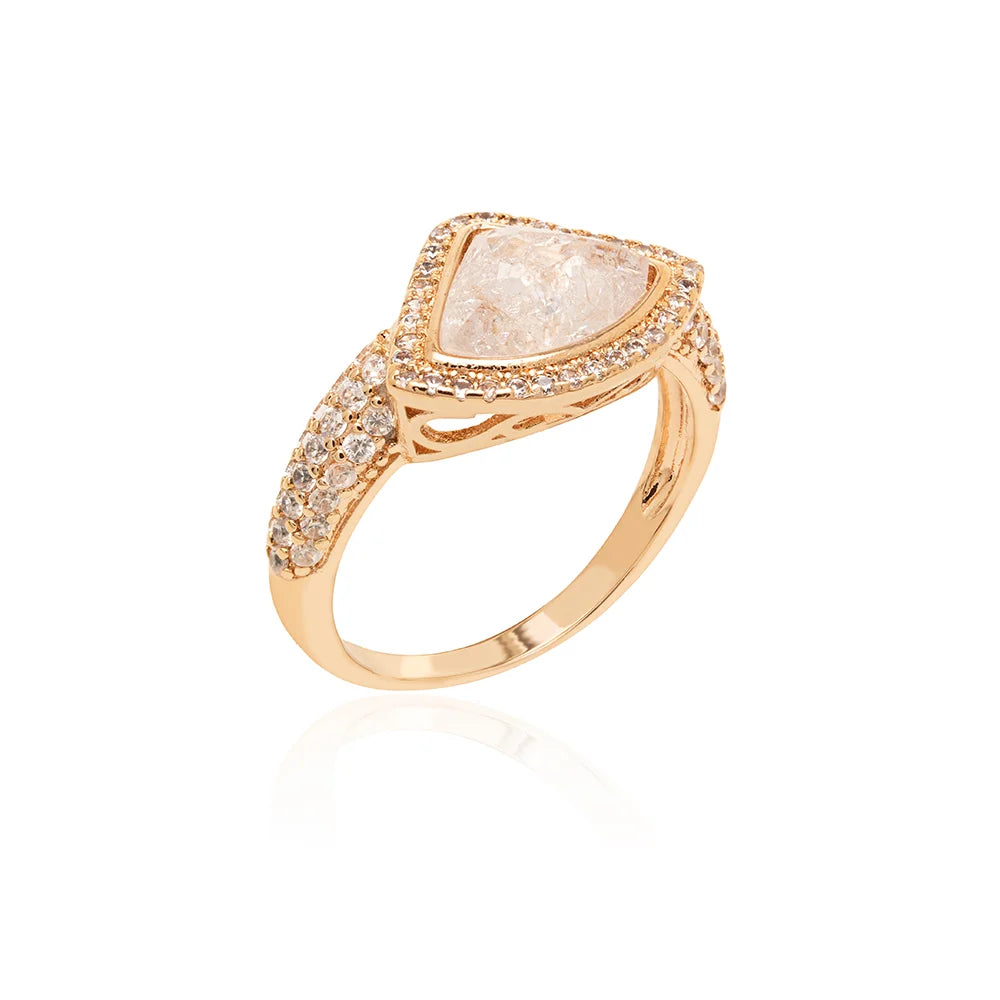 Ice Crystal & White Triangular Zircon Ring