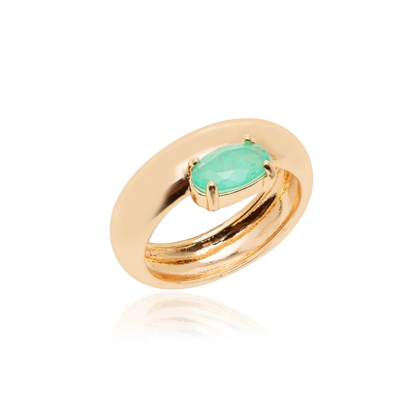 Colombian Emerald Oval Fusion Ring