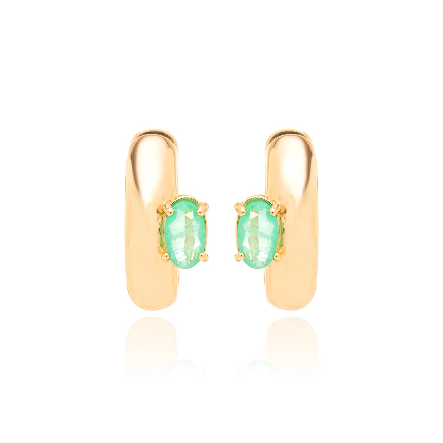 Colombian Emerald Oval Fusion Earrings