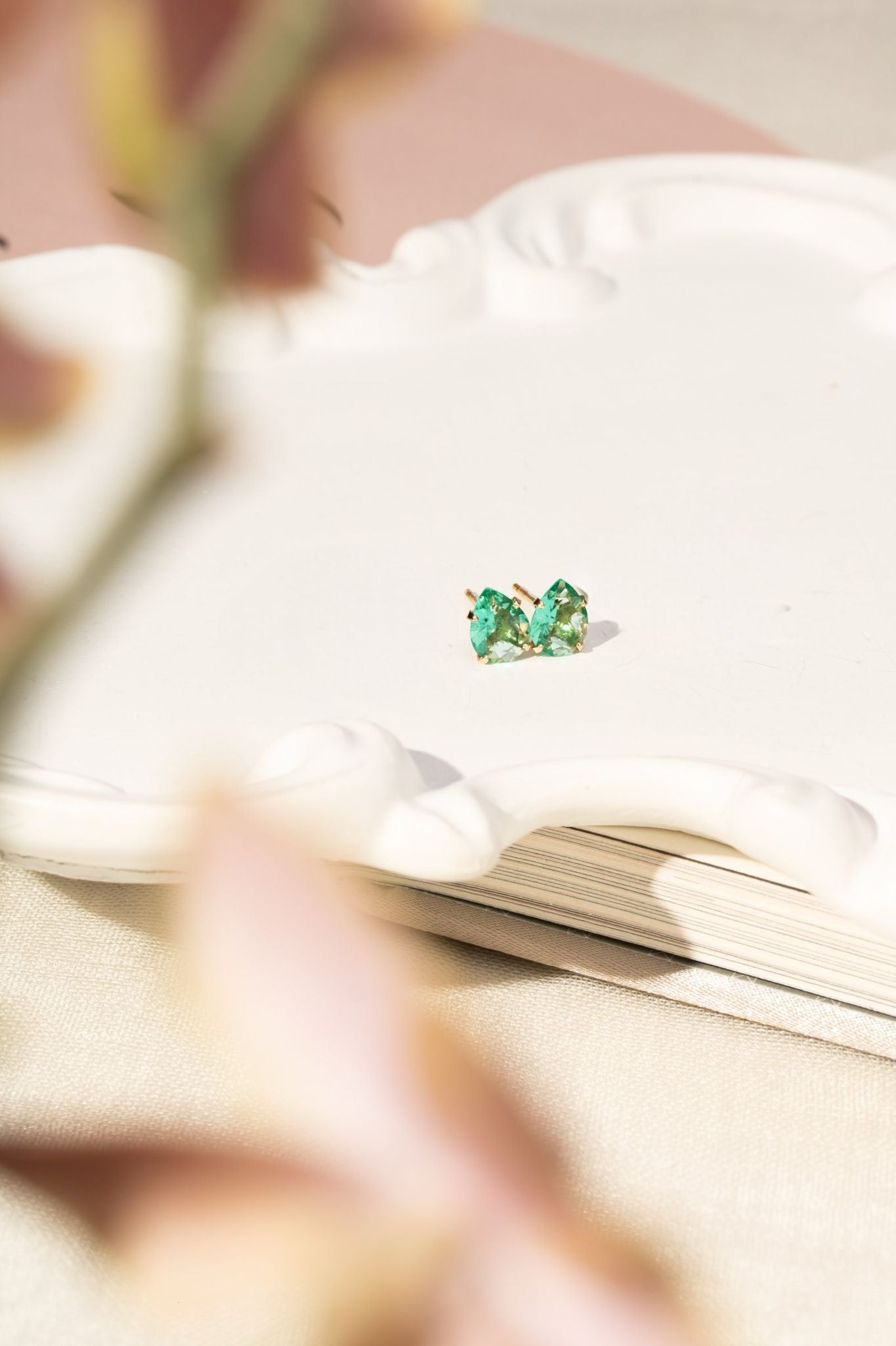 Paraiba Crystal Teardrop Earrings 6X8MM