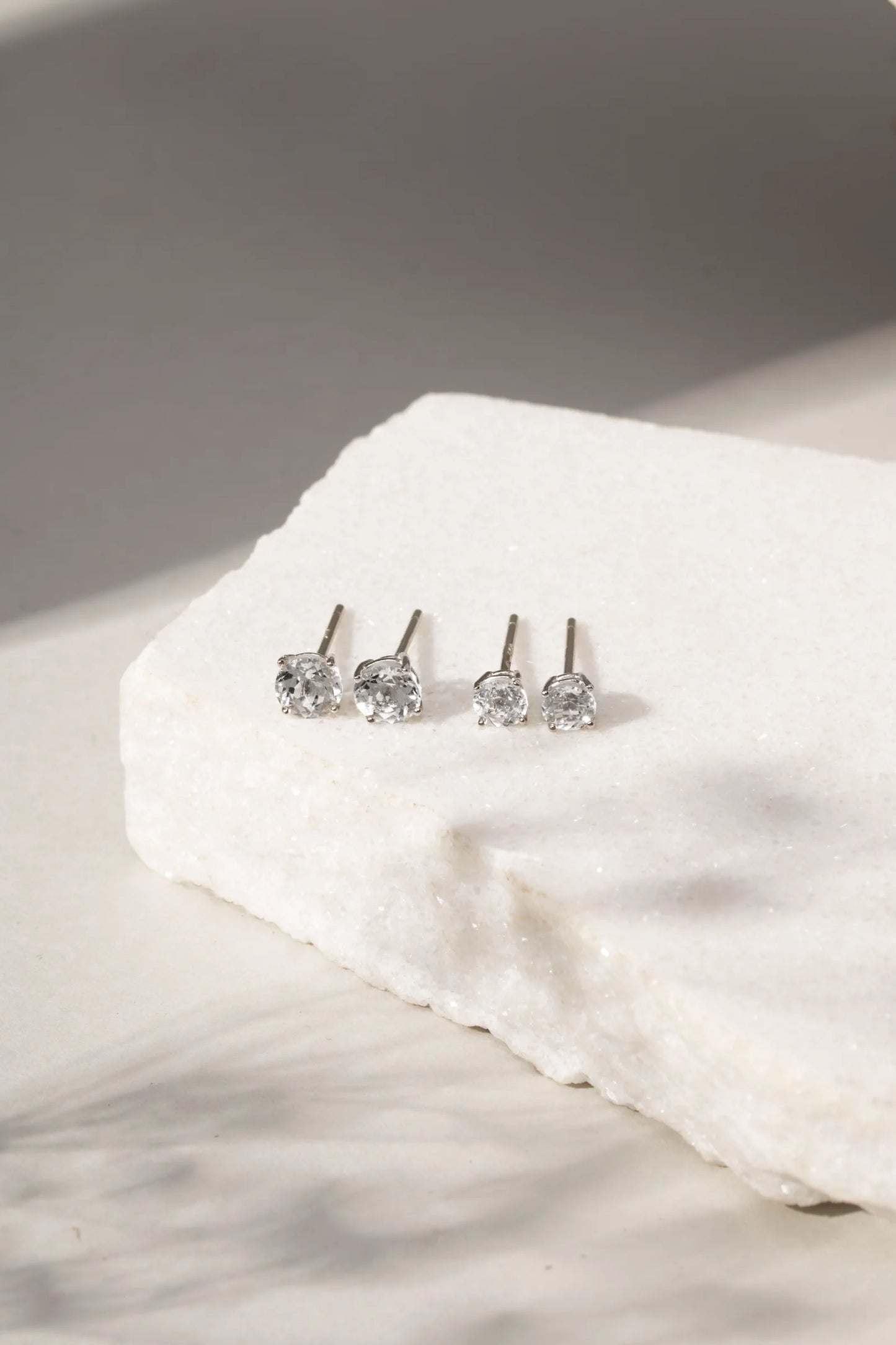 Natural Clear Sapphire Earrings