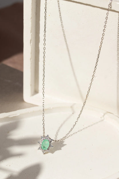 Colombian Emerald Fusion & White Zircon Necklace