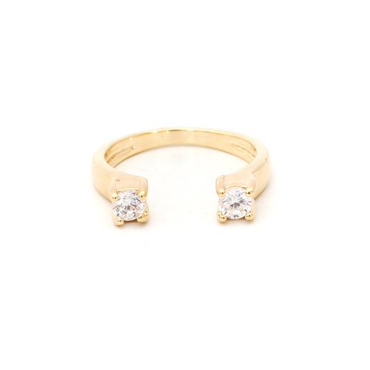 White Zircon Open Ring