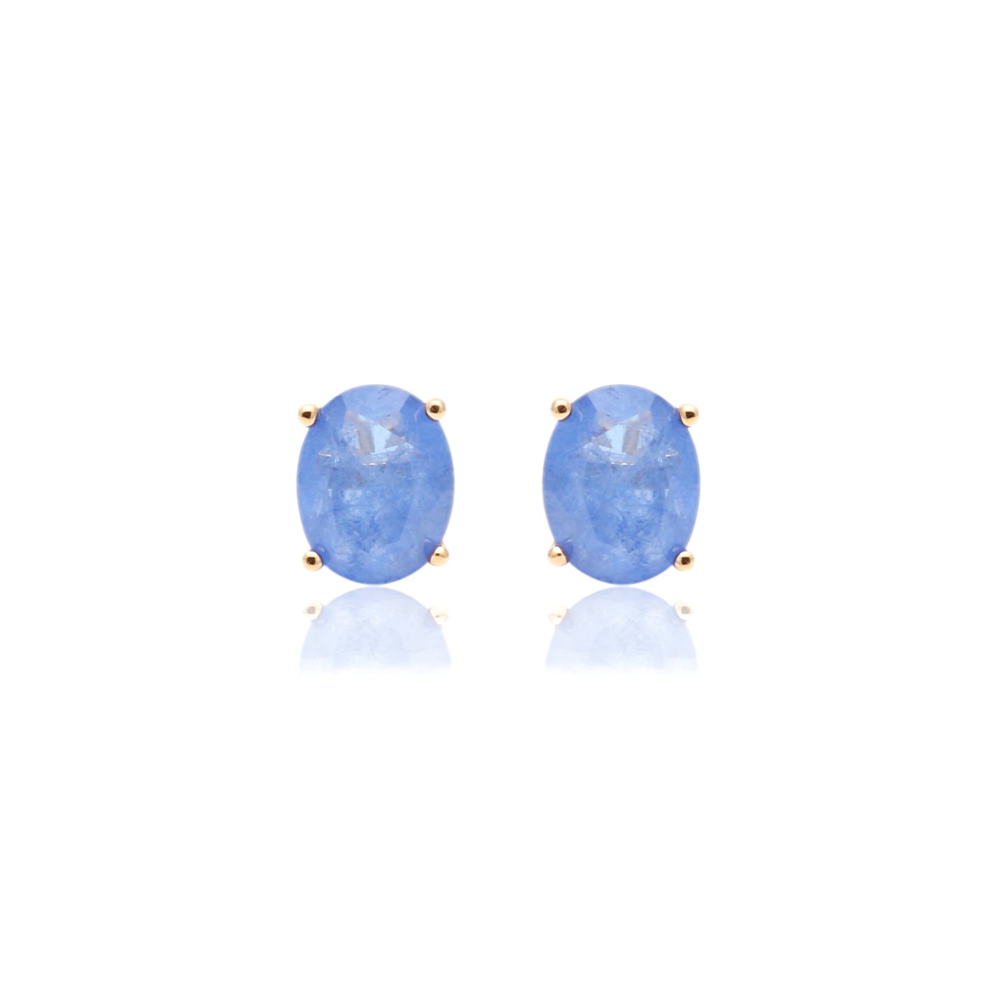 Tanzanite Fusion Stone Oval Earrings