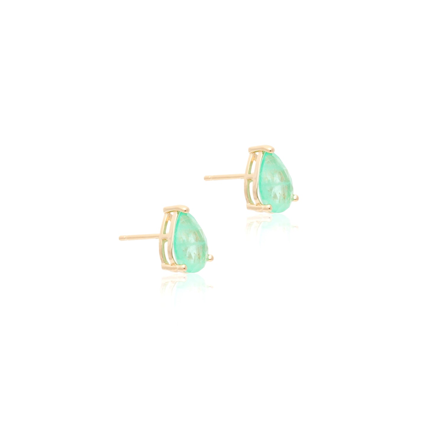 Colombian Emerald Drop Fusion Stone Earrings