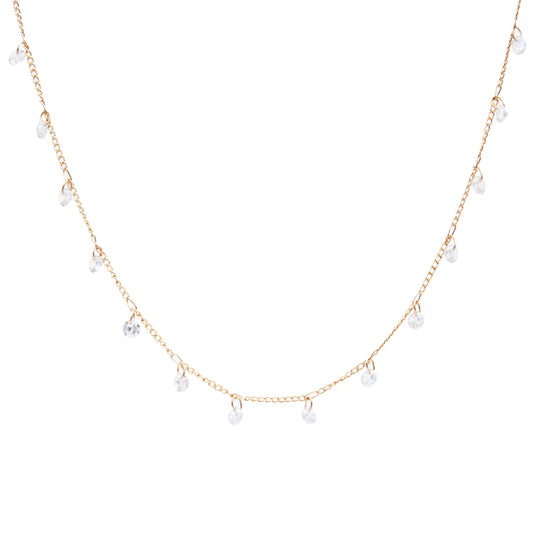 Hanging White Zircon Necklace