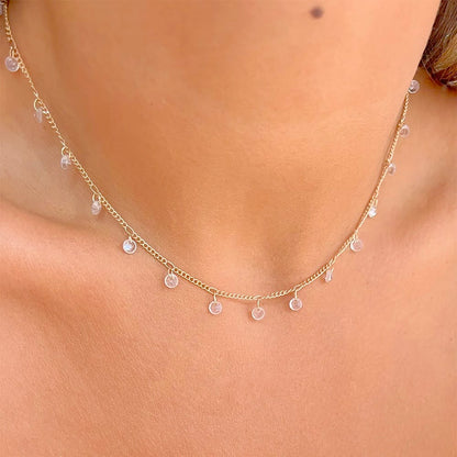 Hanging White Zircon Necklace