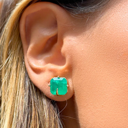 Emerald Fusion Stone Earrings