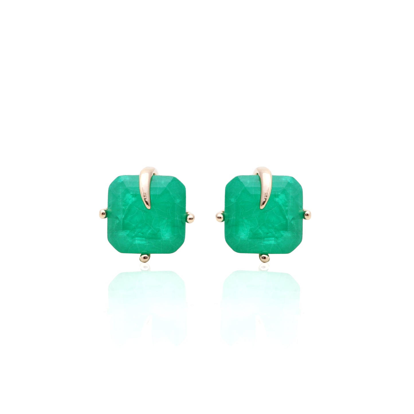 Emerald Fusion Stone Earrings