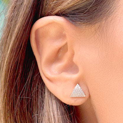 White Zircon Pyramid Earrings