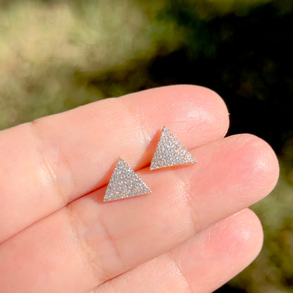 White Zircon Pyramid Earrings