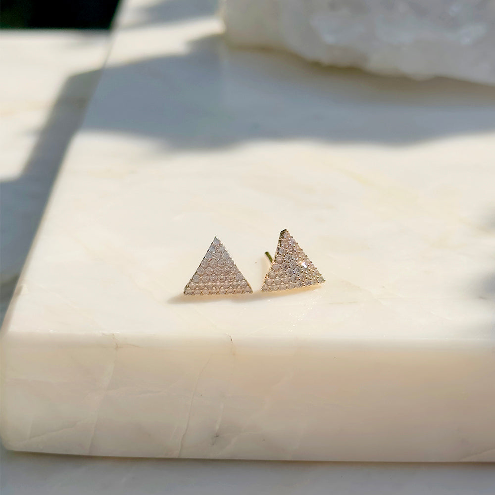 White Zircon Pyramid Earrings