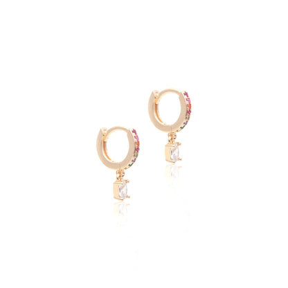 Multi-Colour and White Zircon Earrings