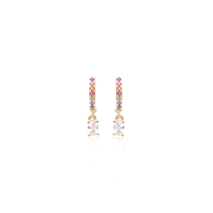 Multi-Colour and White Zircon Earrings