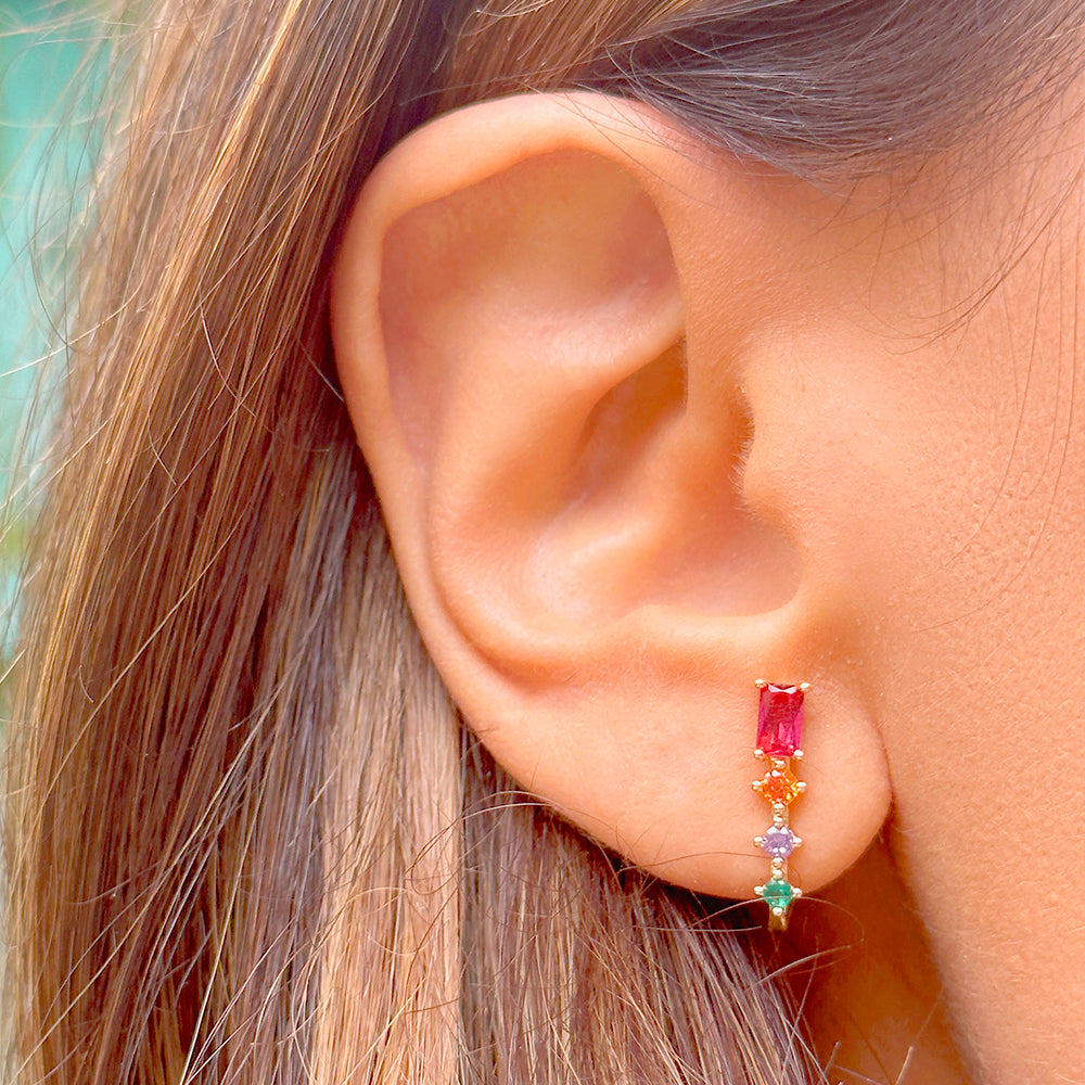 Multi-Colour Zircon Earrings