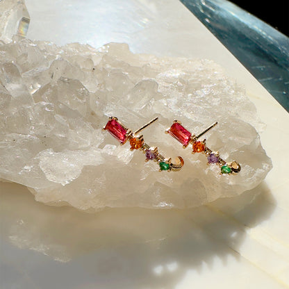 Multi-Colour Zircon Earrings