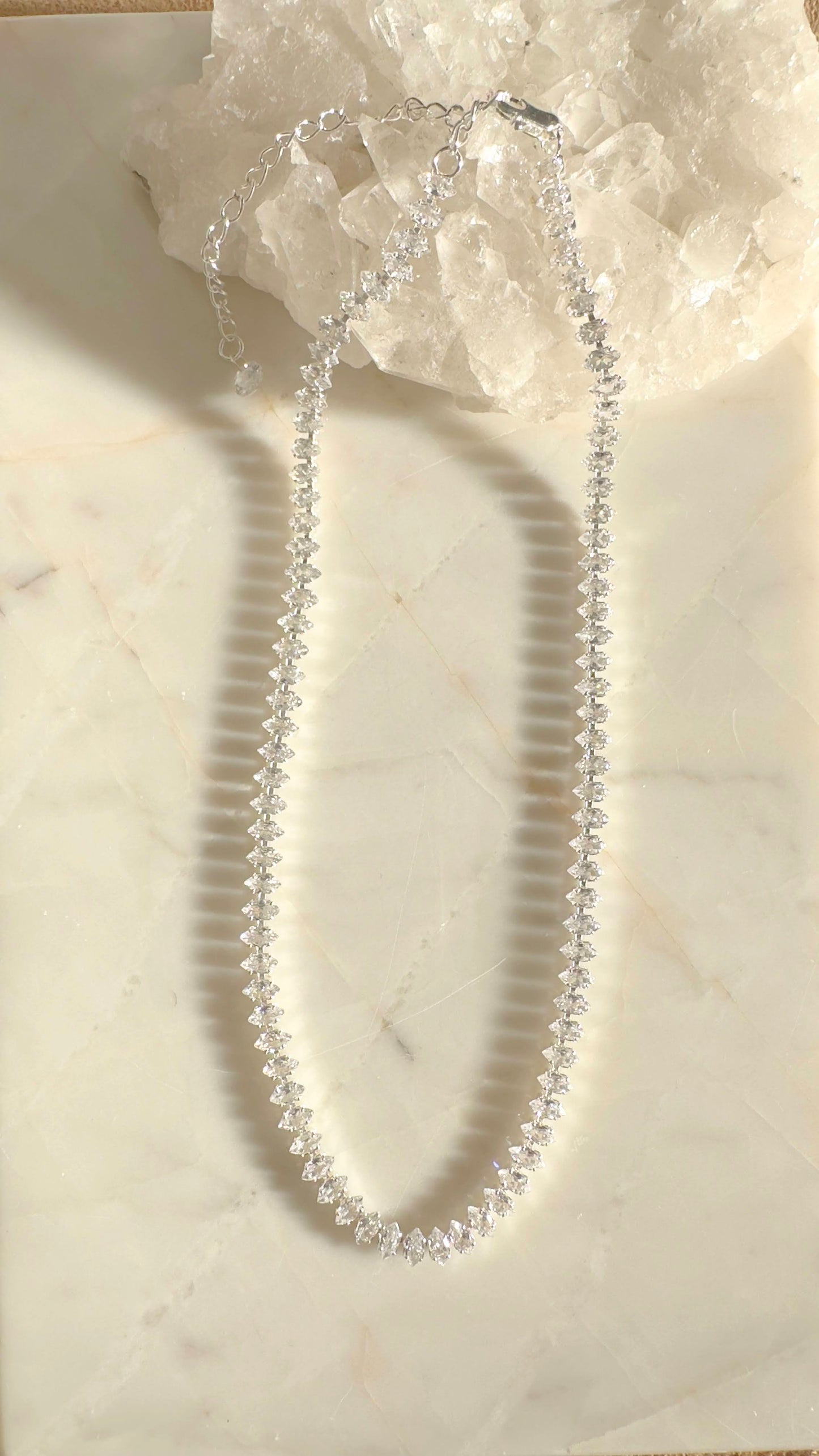 White Zircon Necklace