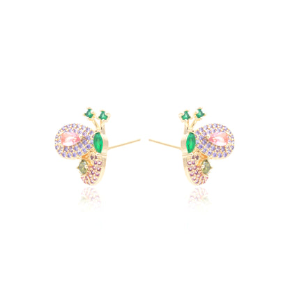 Colourful Crystals and Zircon Butterfly Earrings