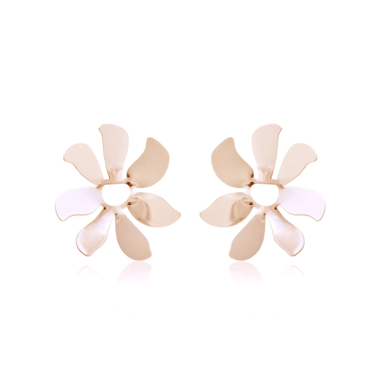 Large Flower 7 Petals Earrings