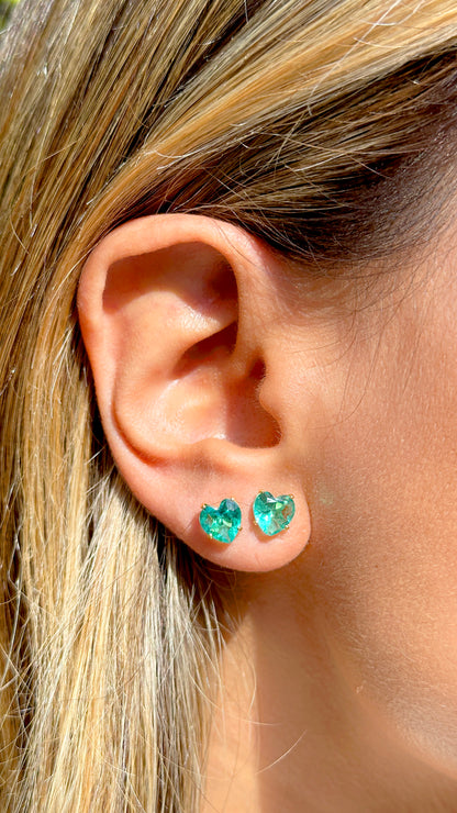 Heart Paraiba Crystal Earrings