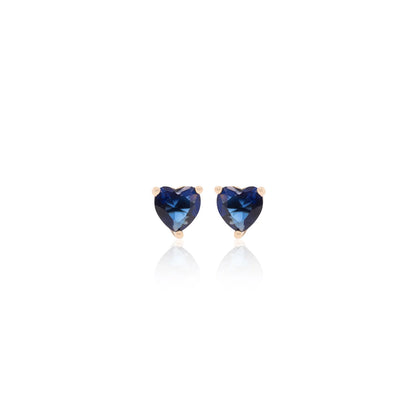 Sapphire Crystal Two Hearts Earrings