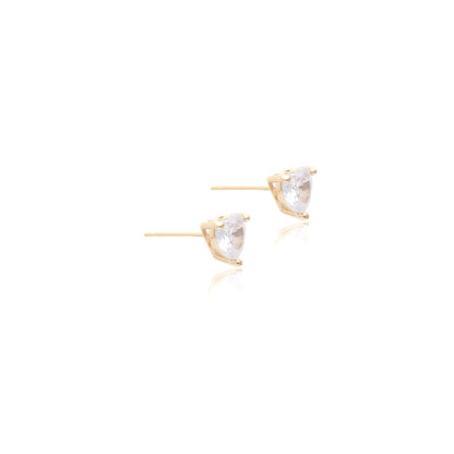 White Zirconia Hearts Earrings