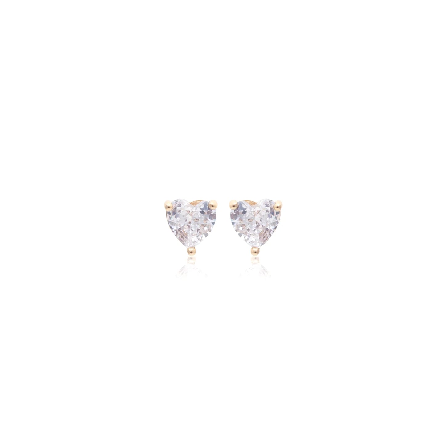 White Zirconia Hearts Earrings