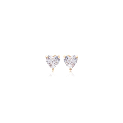 White Zirconia Hearts Earrings