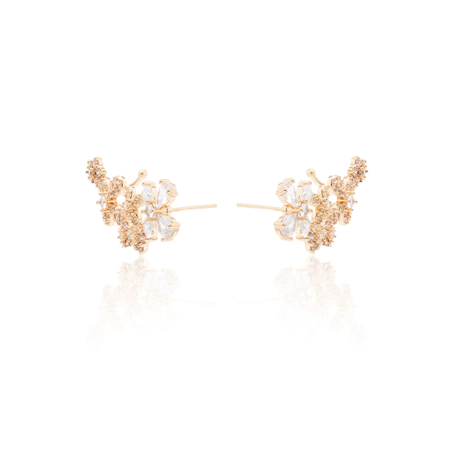 Garden White Zircon Ear Cuffs