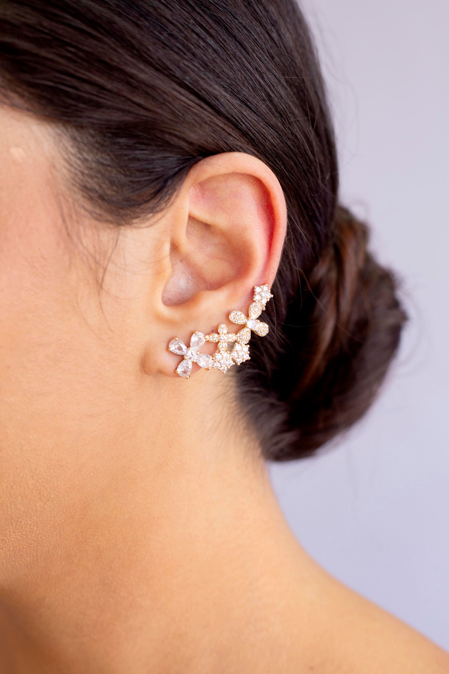 Garden White Zircon Ear Cuffs