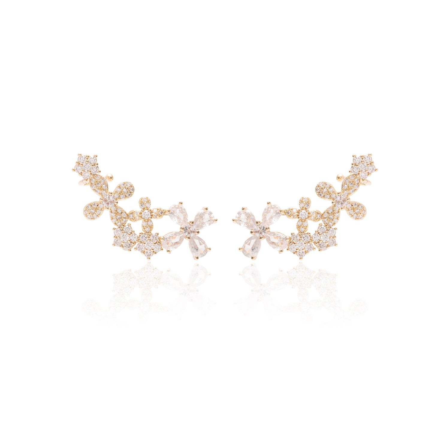 Garden White Zircon Ear Cuffs