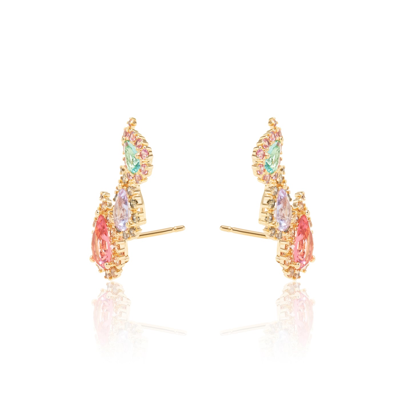 Colourful Drop Crystals and Zircon Ear Cuffs