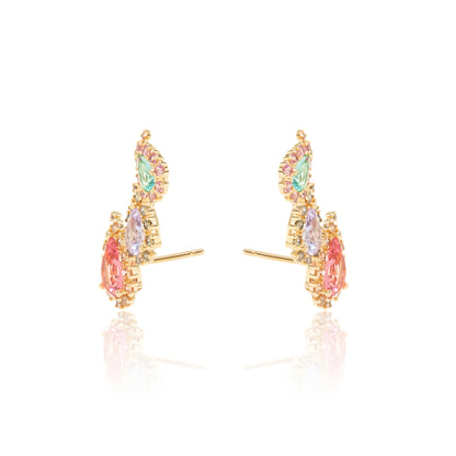 Colourful Drop Crystals and Zircon Ear Cuffs