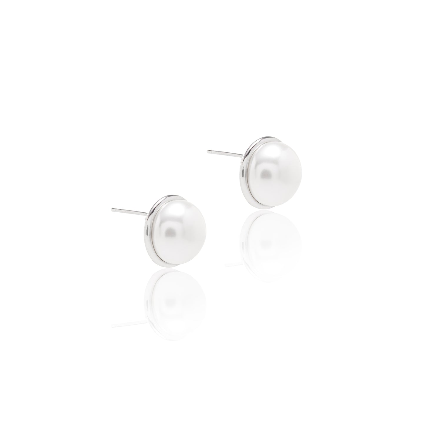 Pearl Button Earrings