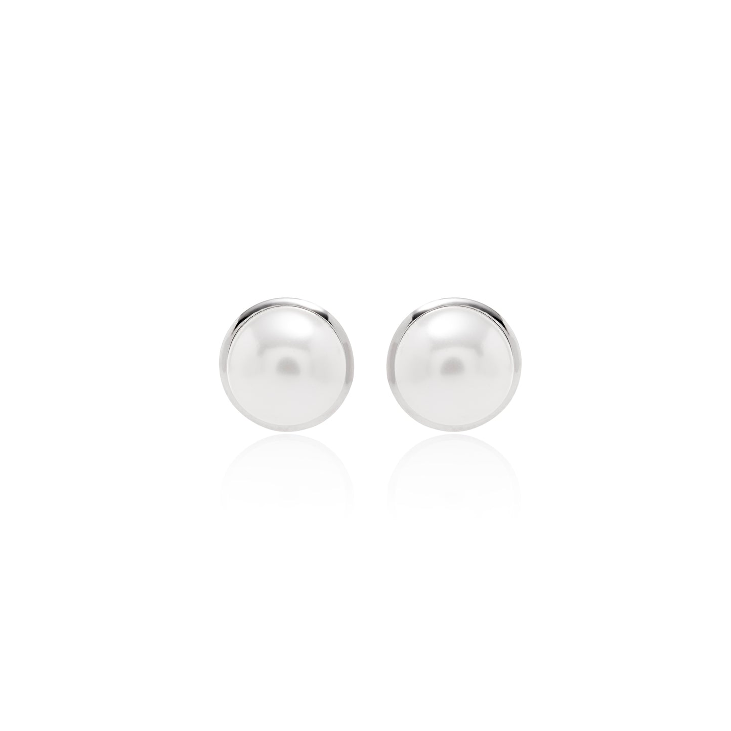 Pearl Button Earrings