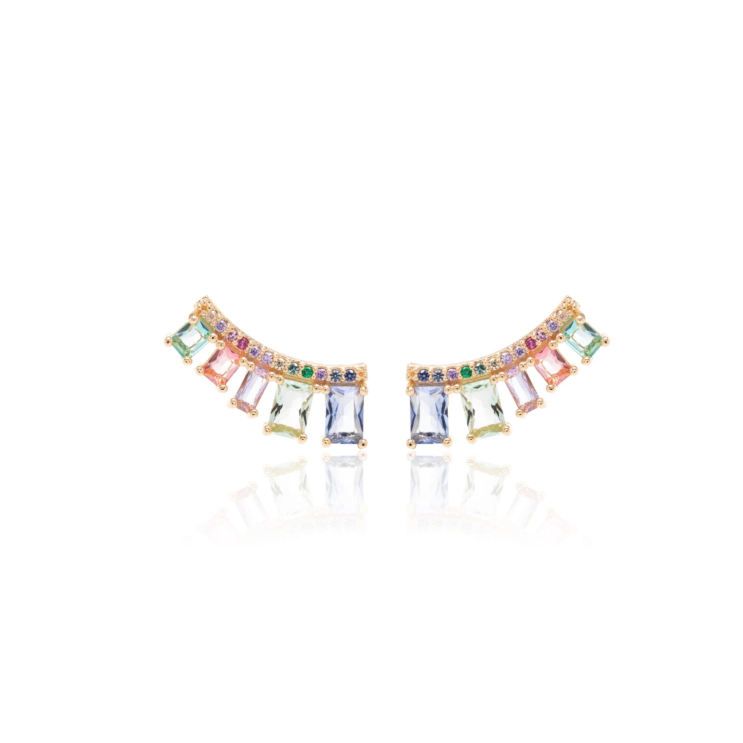 Rectangles Crystals and Multi-Colour Zircon Ear Cuffs