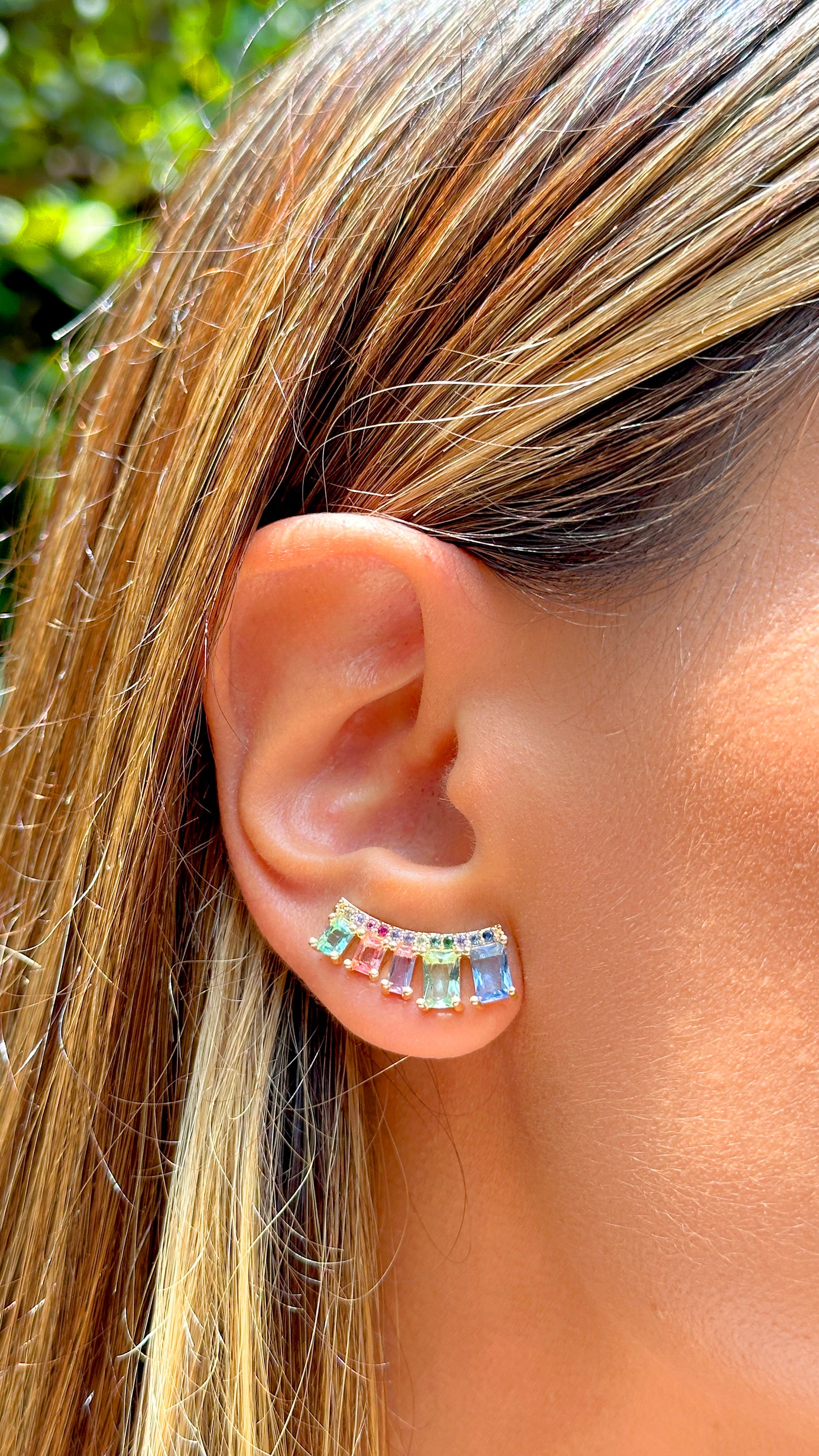 Rectangles Crystals and Multi-Colour Zircon Ear Cuffs