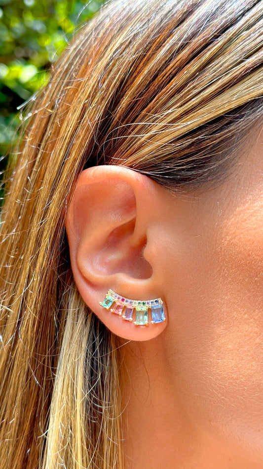 Rectangles Crystals and Multi-Colour Zircon Ear Cuffs