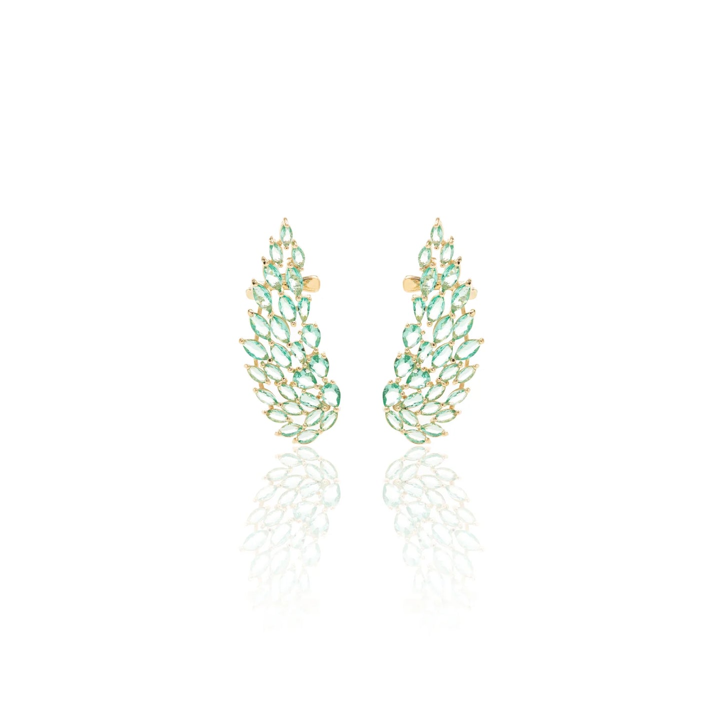 Paraiba Navetes Crystal Wings Ear Cuff Earrings