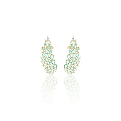 Paraiba Navetes Crystal Wings Ear Cuff Earrings