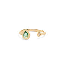 Paraiba Crystal Drop Open Ring