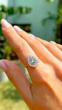Paraiba Crystal & Pink/White Zircon Drop Ring